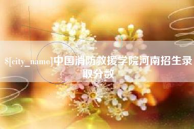贺州中国消防救援学院河南招生录取分数