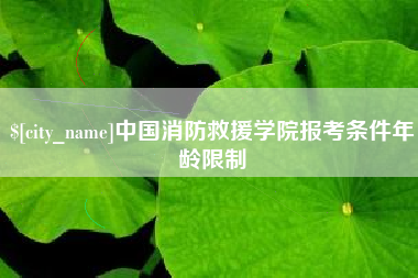 贺州中国消防救援学院报考条件年龄限制