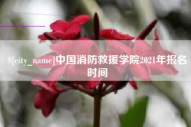 贺州中国消防救援学院2021年报名时间