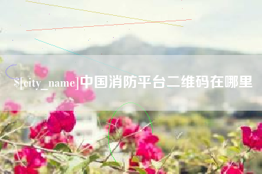 贺州中国消防平台二维码在哪里