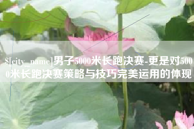 贺州男子5000米长跑决赛-更是对5000米长跑决赛策略与技巧完美运用的体现
