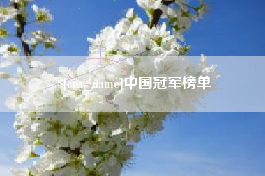 贺州中国冠军榜单