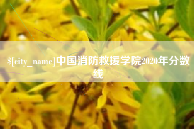 贺州中国消防救援学院2020年分数线